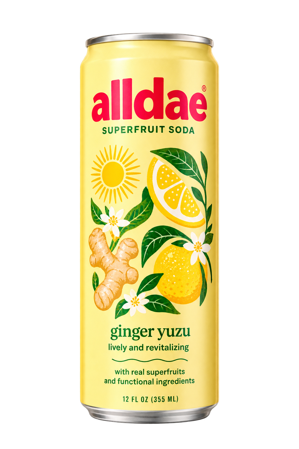 alldae Ginger Yuzu superfruit soda